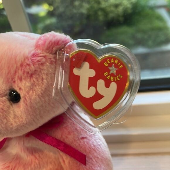 Romance the Bear 2001 Ty Beanie Baby Mint Condition with all tags attached - Picture 3 of 7
